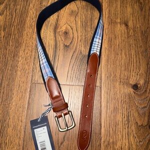 Vineyard Vines Leather and Plaid Belt